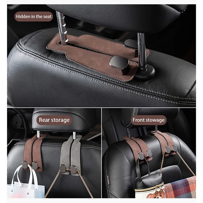 Premium Suede Car Headrest Hook