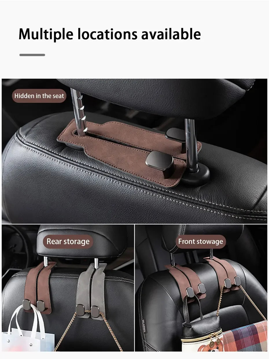 Premium Suede Car Headrest Hook
