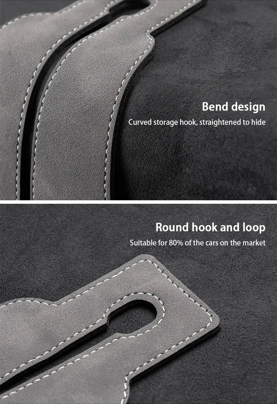 Premium Suede Car Headrest Hook